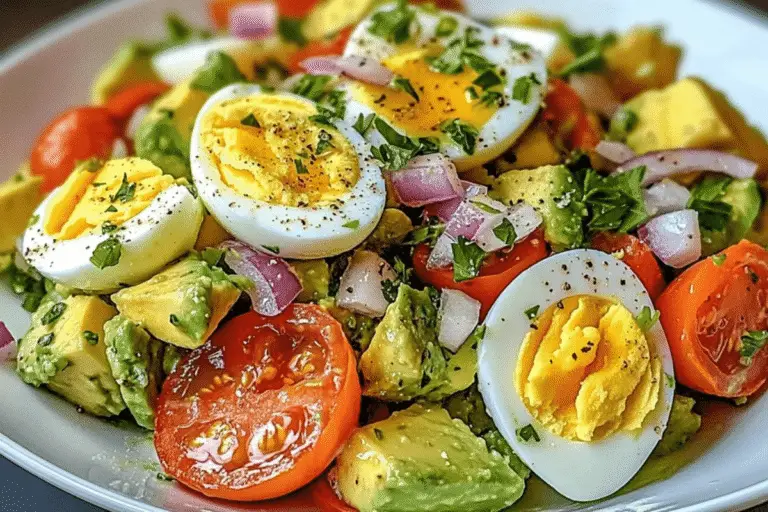 Avocado Egg Salad with Cherry Tomatoes & Red Onion